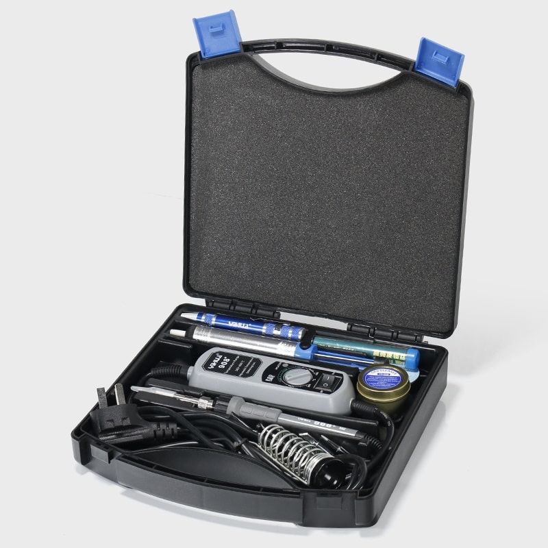 YIHUA 908+ new tool kit набор инструментов для пайки и ремонта  8предм. паяльник с блоком ргулировки t , пластиковый кейс Yihua