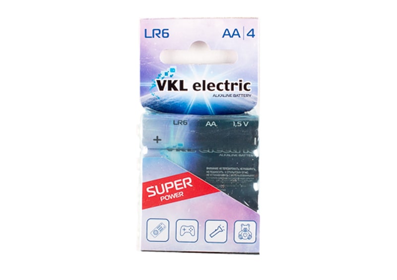 LR 6 VKL electric Alkaline BL* 4 (батарейка 1,5В) (4/48/576)||1011500