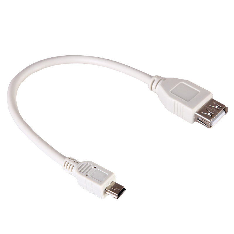 Кабель USB (шт. mini USB - гн. USB A) 0.2 метра, серый REXANT