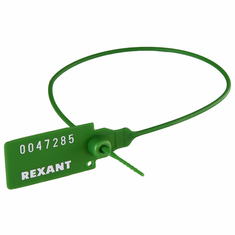 Пломба пластиковая номерная 320 мм зеленая REXANT