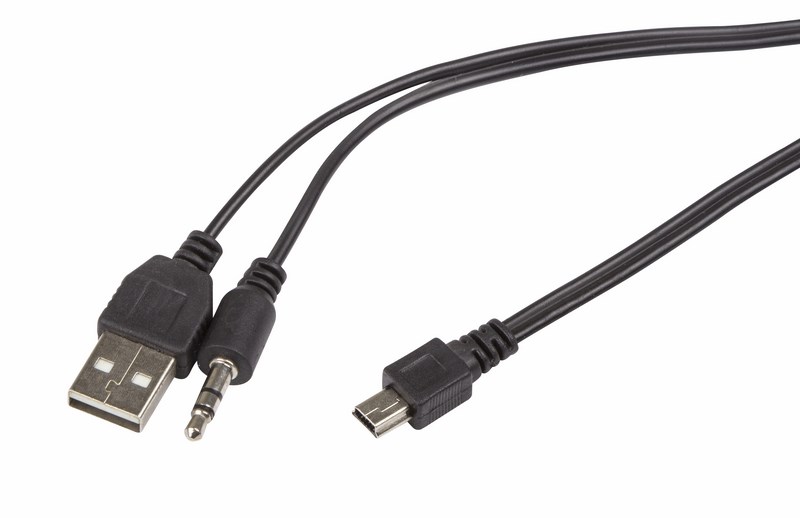 USB-AUX кабель на miniUSB для портативных колонок 0,5 м  REXANT